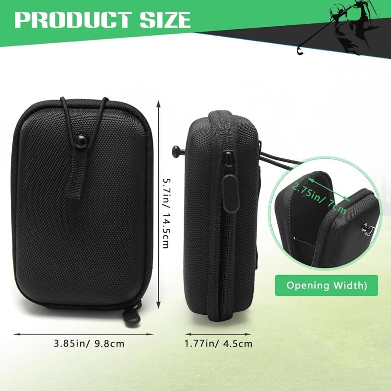 SOFFRIA Golf Rangefinder Hard Shell Case, EVA Measuring Instrument Storage Box Carry Bag for Telescope Shockproof & Wear-Resistant for Most Rangefinders(Black) - Image 5